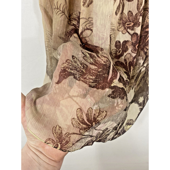 Charlotte Russe Y2K Top Peasant Smocking Sheer Fairycore Whimsigoth Size Large - Picture 8 of 15